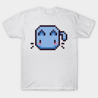 Blue Pixel Cat - Kawaii Retro Pixel Art T-Shirt